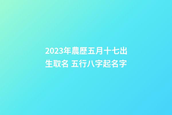 2023年農歷五月十七出生取名 五行八字起名字